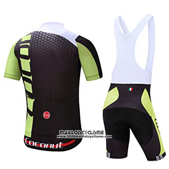 2019 Maillot Ciclismo Coconut Ropamo Noir Vert Manches Courtes et Cuissard